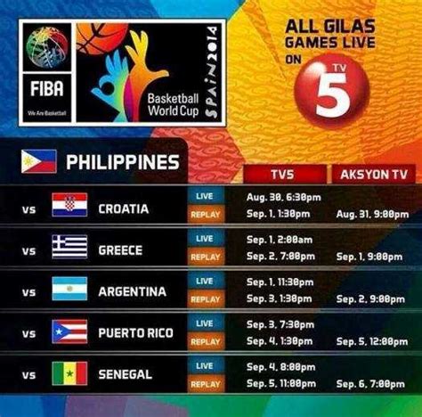 fiba live streaming tv5 today|TV5 Philippines .